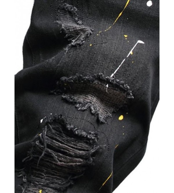 Frayed Paint Splatter Drippy Jeans Frayed Paint Splatter Drippy Jeans
