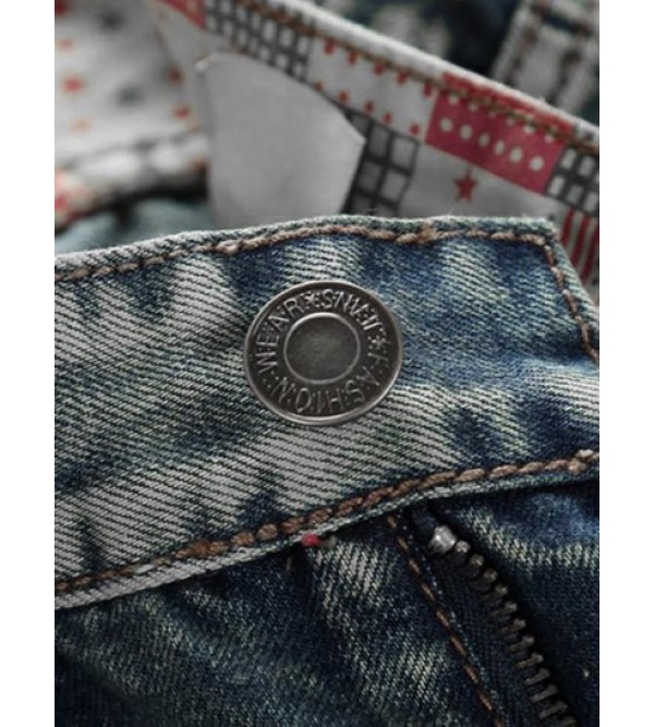 Retro Ripped Casual Denim Jeans Retro Ripped Casual Denim Jeans