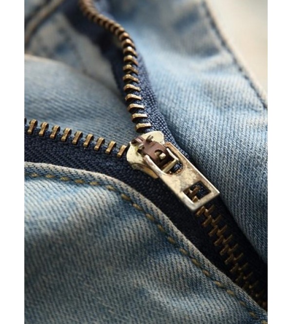 Faded Ripped Casual Pockets Jeans Faded Ripped Casual Pockets Jeans