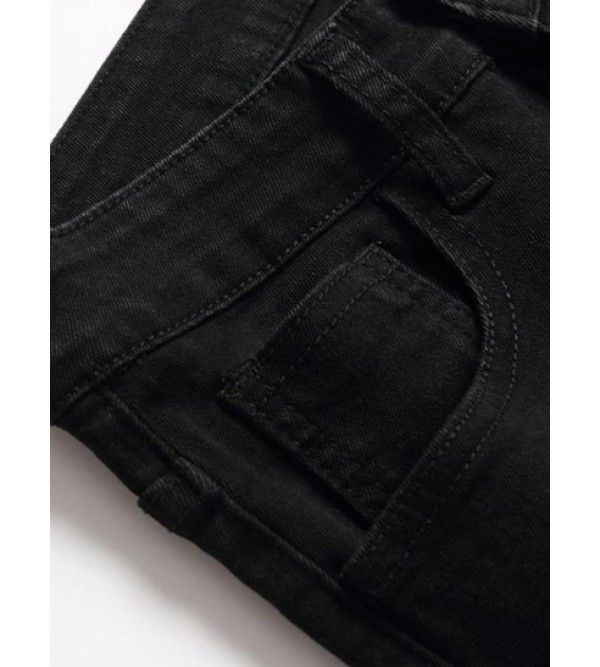 Broken Heart Pattern Zippered Jeans Broken Heart Pattern Zippered Jeans