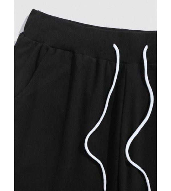 Letter And Rose Graphic Printed Drawstring Sweatpants Letter And Rose Graphic Printed Drawstring Sweatpants