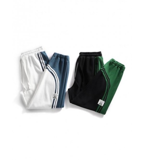 Two Tone Color Drawstring Jogger Pants
