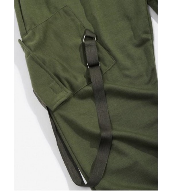 Ribbon Pockets Long Elastic Sport Cargo Techwear Pants