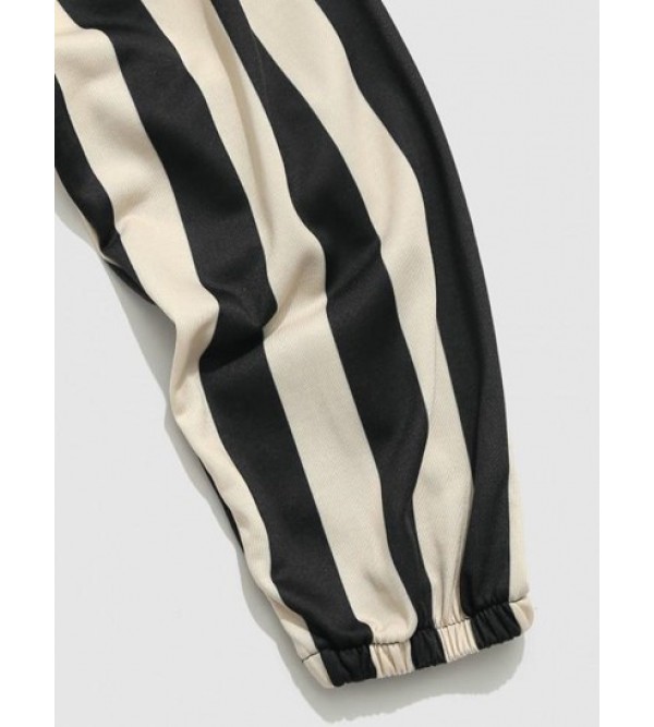 Contrasting Stripe Print Jogger Sweatpants Contrasting Stripe Print Jogger Sweatpants