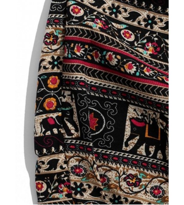 Tribal Ditsy Graphic Ethnic Aztec Printed Casual Jogger Pants