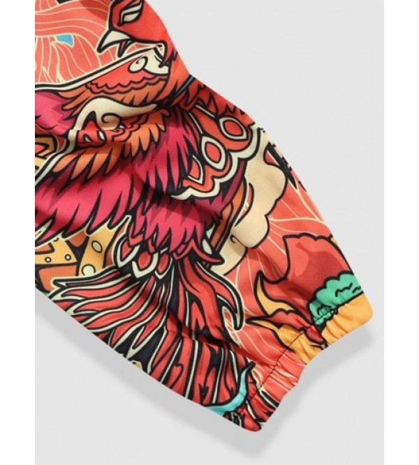 Dragon Graphic Y2K Aesthetic Oriental Sweatpants