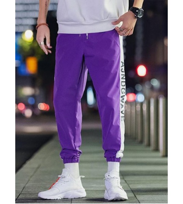 Letter Pattern Colorblock Casual Jogger Pants Letter Pattern Colorblock Casual Jogger Pants
