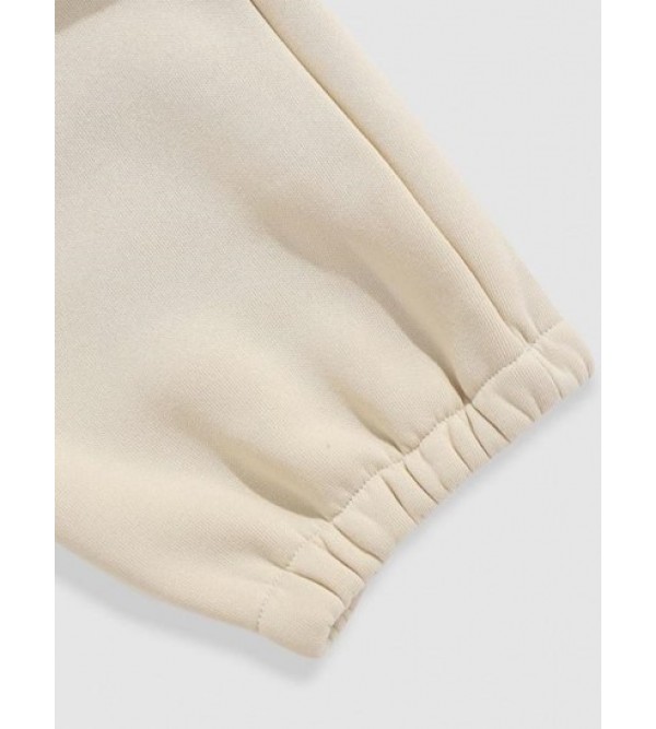 Letter BASKETBALL Embroidered Fleece-lined Sweatpants Letter BASKETBALL Embroidered Fleece-lined Sweatpants