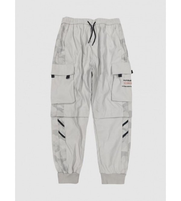 3D Pocket Drawstring Cargo Beam Feet Pants