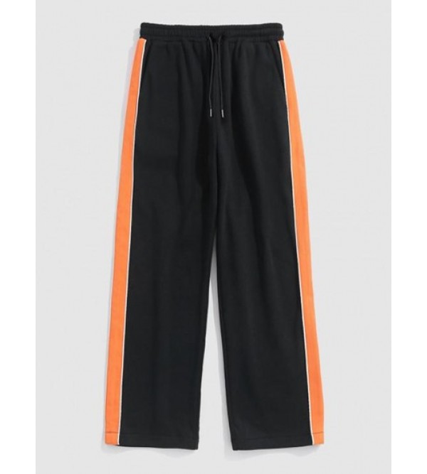Color Spliced Straight Leg Fleece-lined Pants Color Spliced Straight Leg Fleece-lined Pants