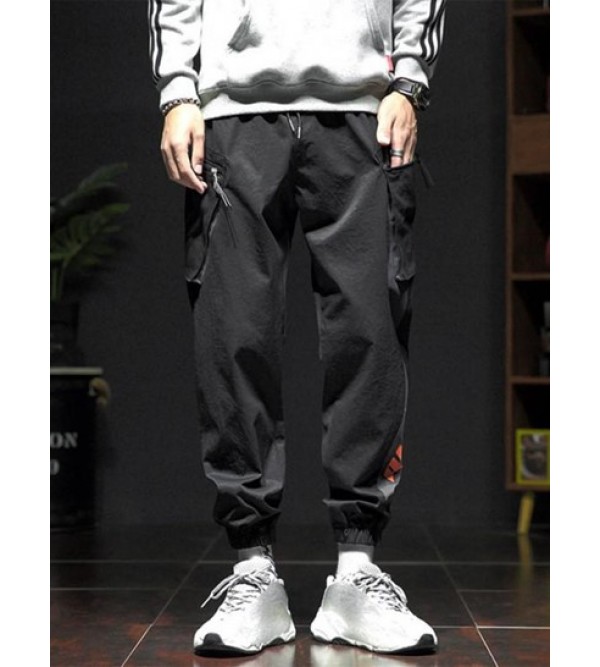 Colorblock Letter Print Cargo Techwear Pants Colorblock Letter Print Cargo Techwear Pants