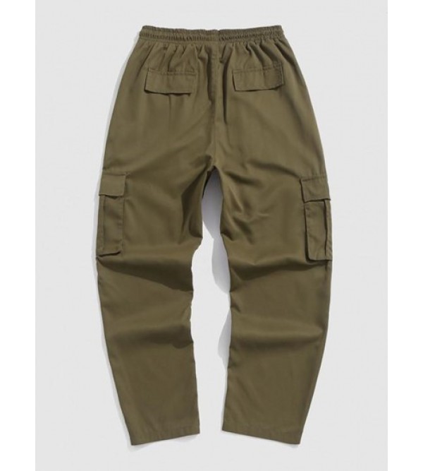 Drawstring Applique Cargo Pants Drawstring Applique Cargo Pants